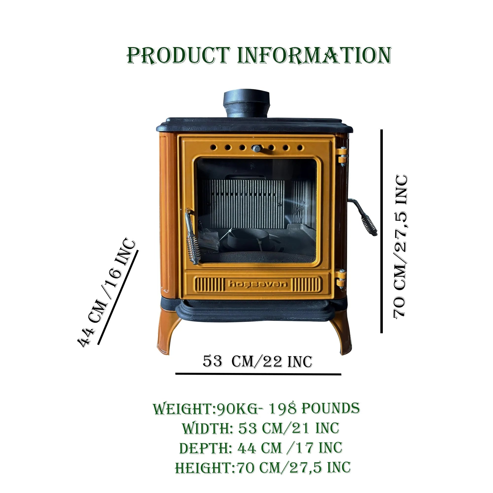 Mini Iron Cast Stove Yellow - TheCastingFire