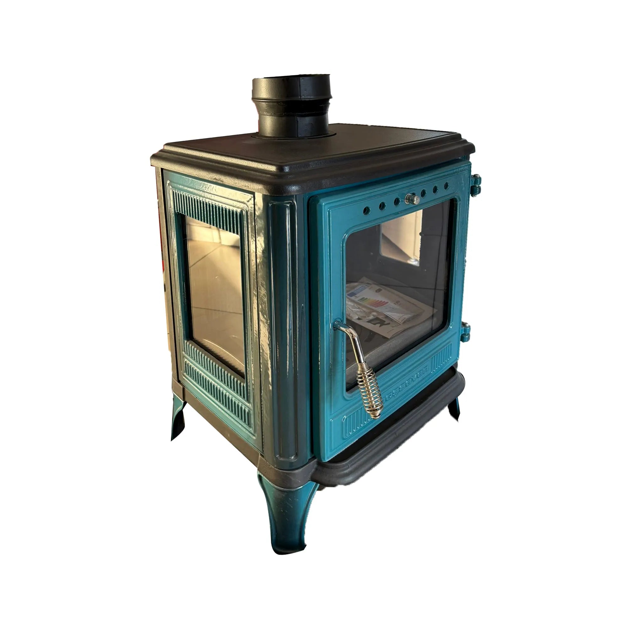 Mini Iron Cast Stove Blue - TheCastingFire