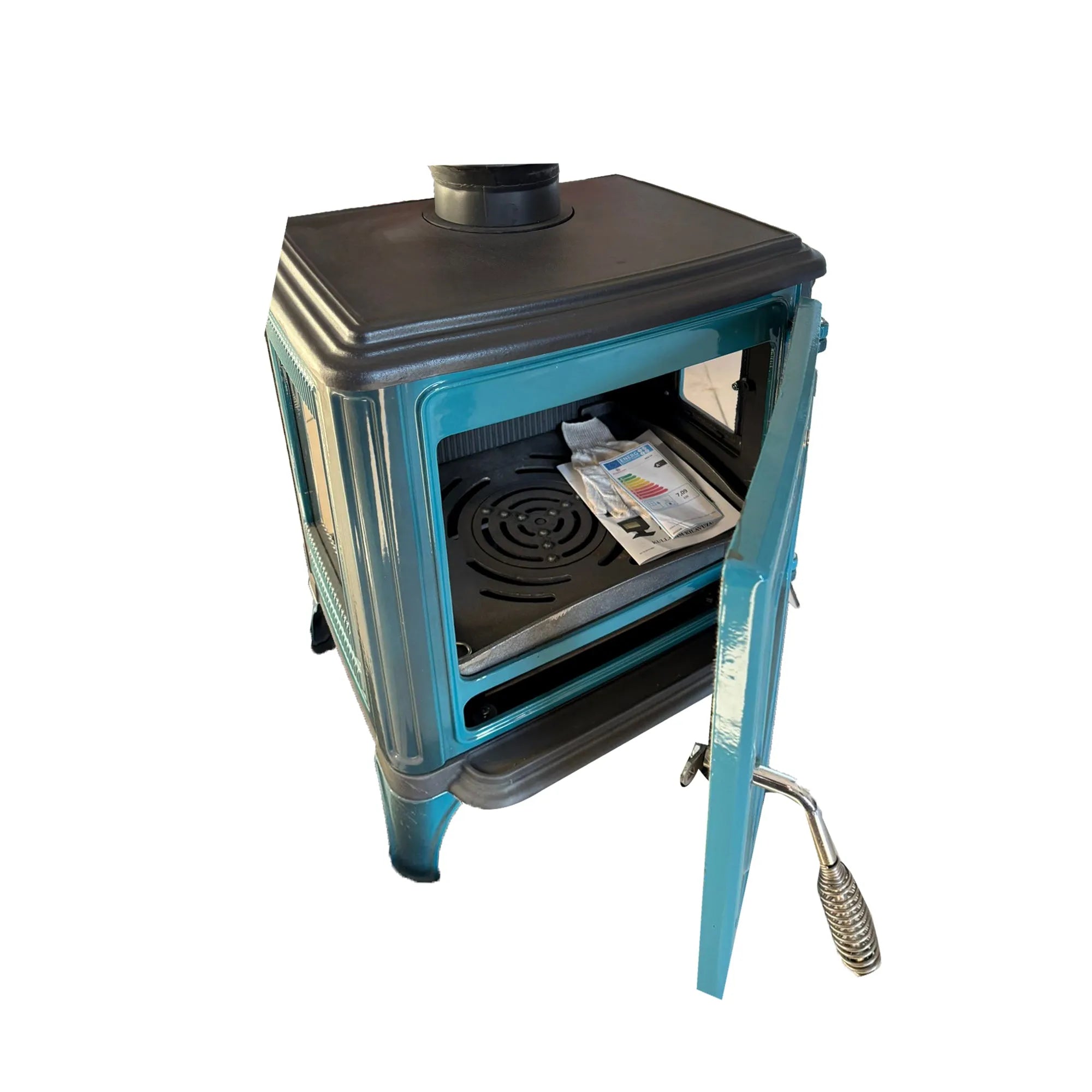 Mini Iron Cast Stove Blue - TheCastingFire