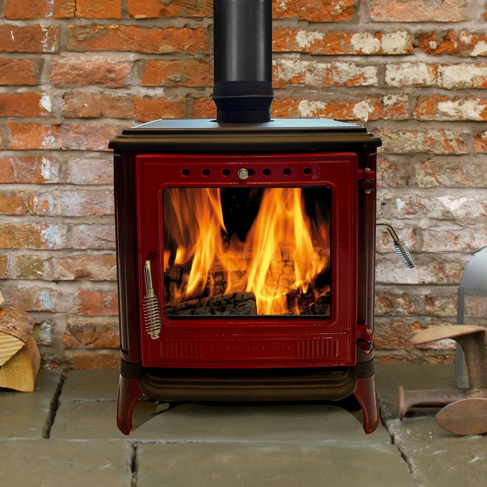 Mini Iron Cast Stove Red - TheCastingFire