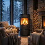Modern Cylindrical Wood Burning Stove - Nominal Heat Power: 8.84 kw - TheCastingFire