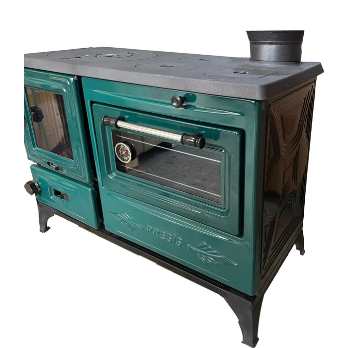 Green Cast Iron Wood Stove