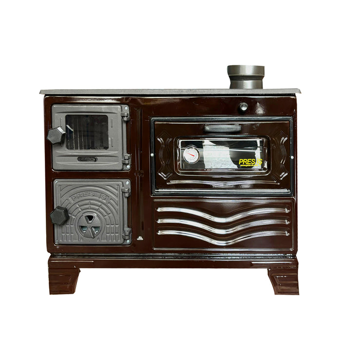 Cast Iron Wood Cook Stove with Oven Brown