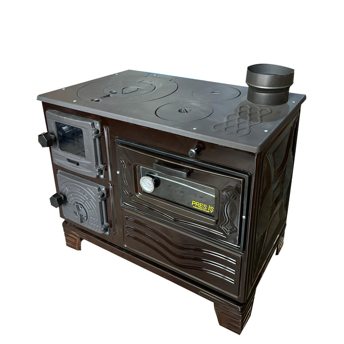 Cast Iron Wood Cook Stove with Oven Brown