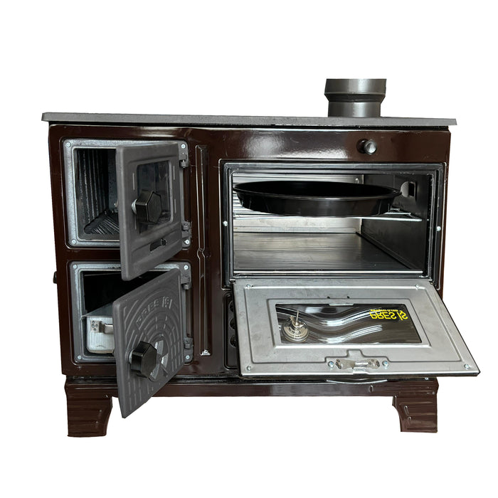 Cast Iron Wood Cook Stove with Oven Brown