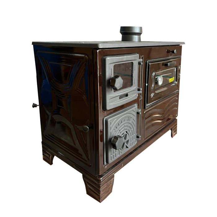 Cast Iron Wood Cook Stove with Oven Brown