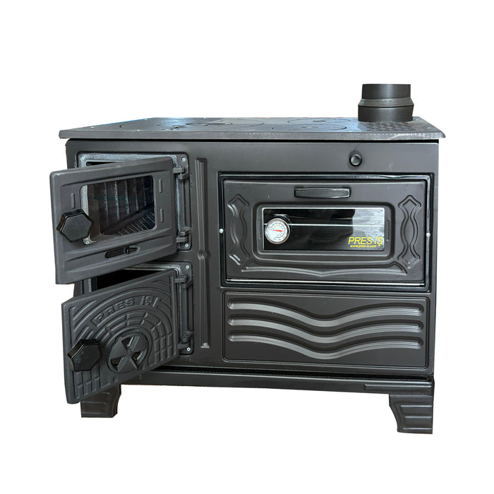 Cast Iron Wood Cook Stove with Oven Black