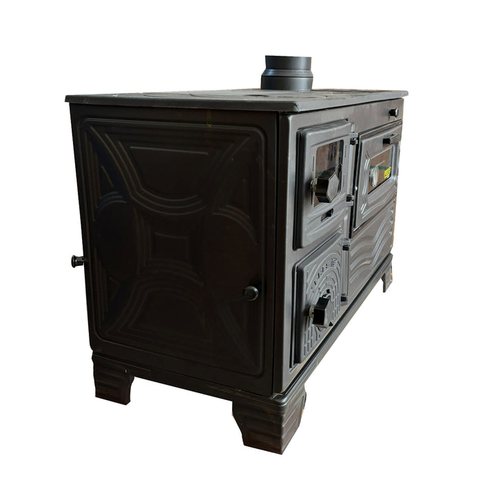 Cast Iron Wood Cook Stove with Oven Black