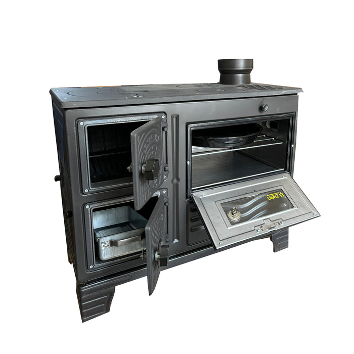 Cast Iron Wood Cook Stove with Oven Black