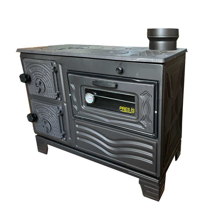 Durable Cast Baking Oven Cooker Oven by Burning Wood Black