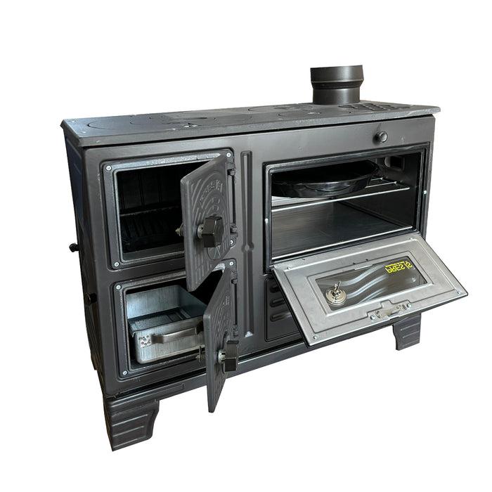 Durable Cast Baking Oven Cooker Oven by Burning Wood Black