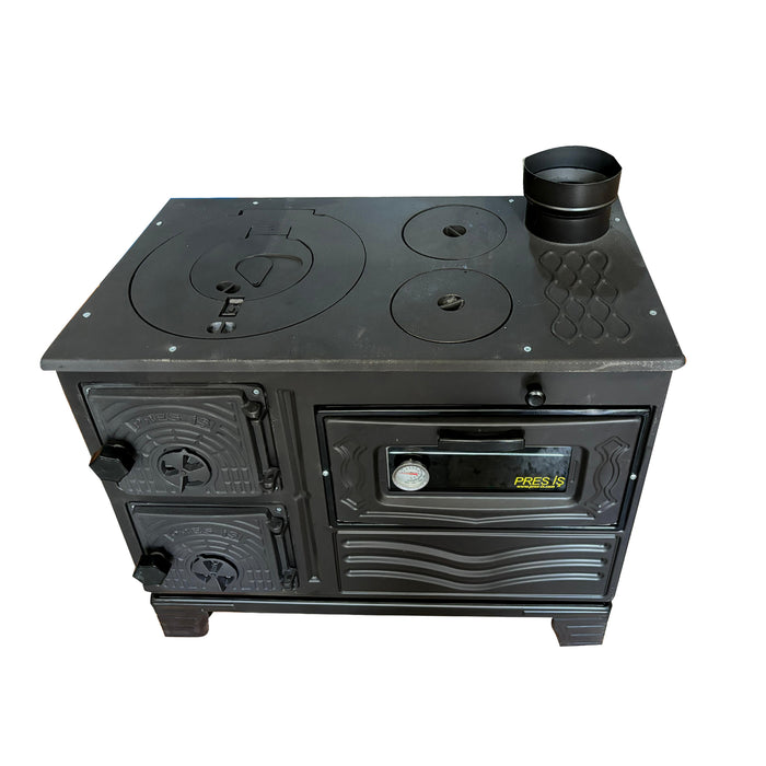 Durable Cast Baking Oven Cooker Oven by Burning Wood Black