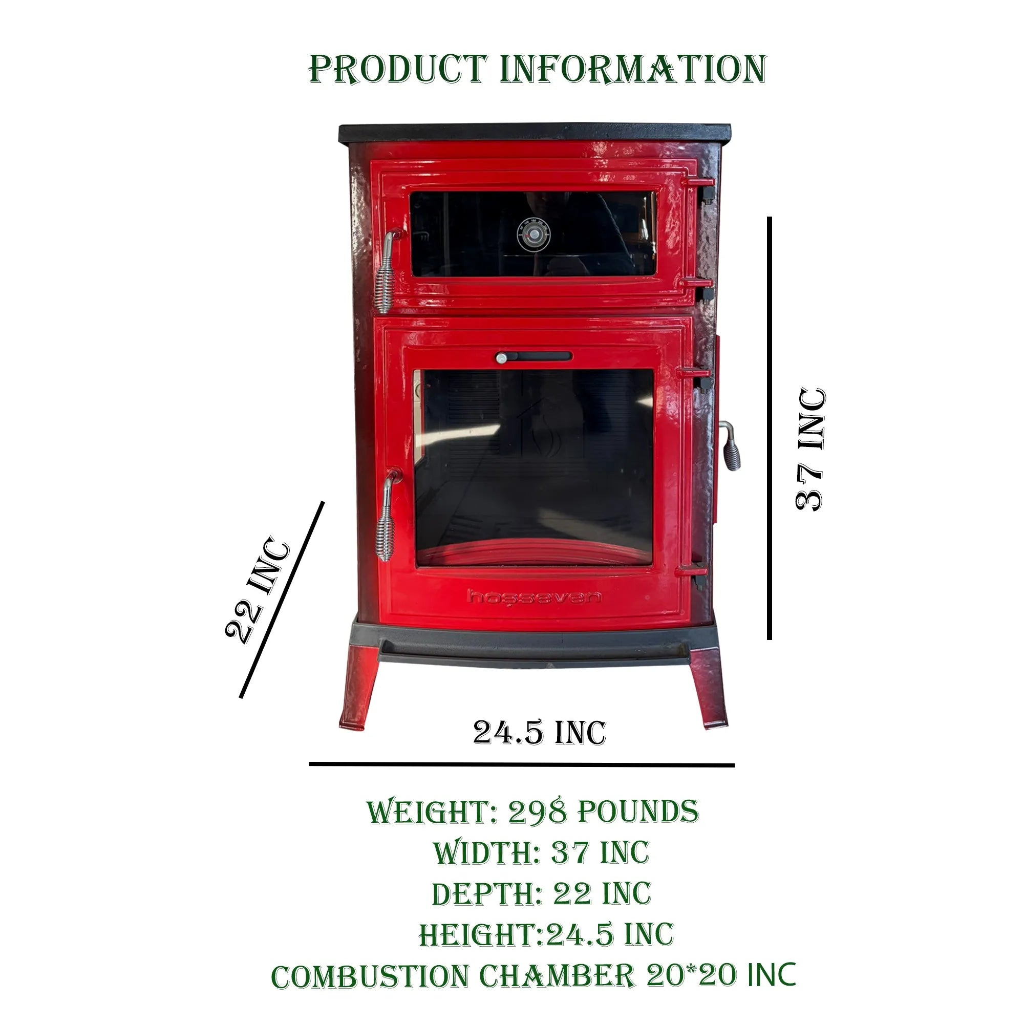 Red Cast Iron Stove - TheCastingFire