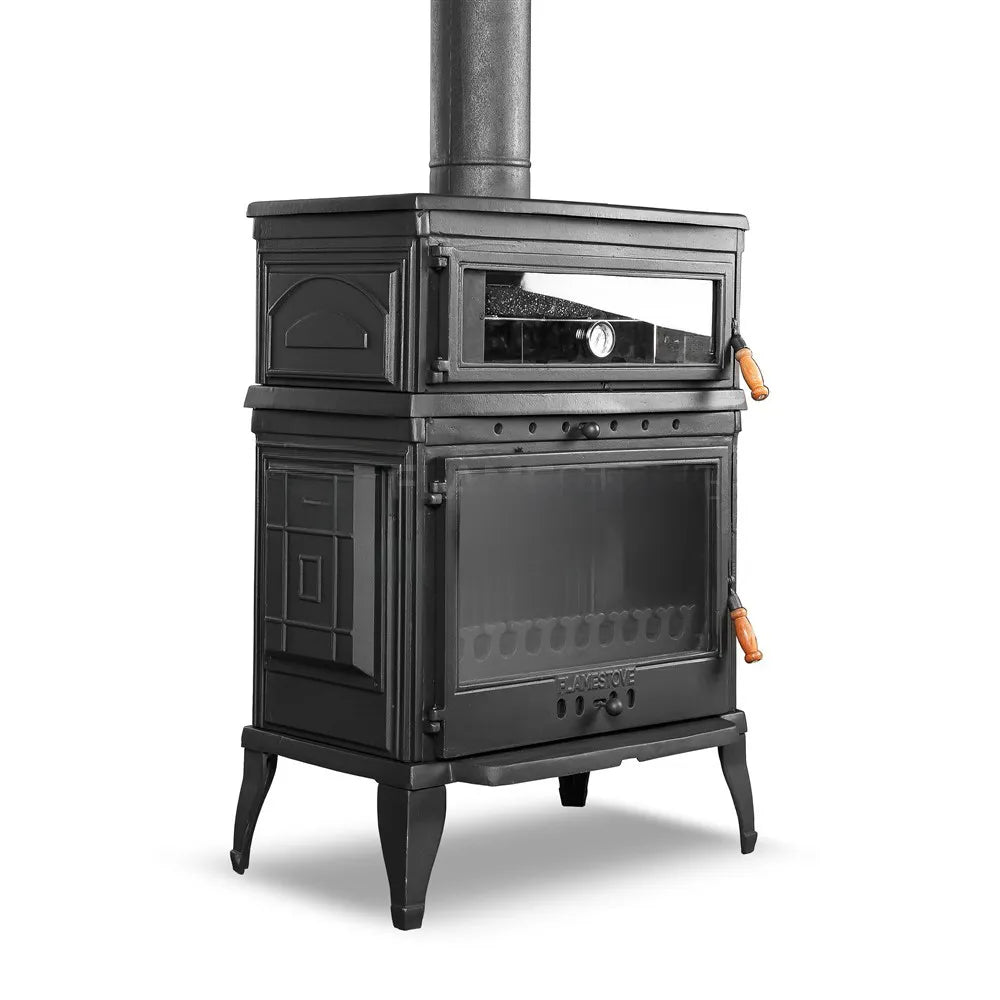Retro Cast Iron Stove with Vertical Oven - CastingFire