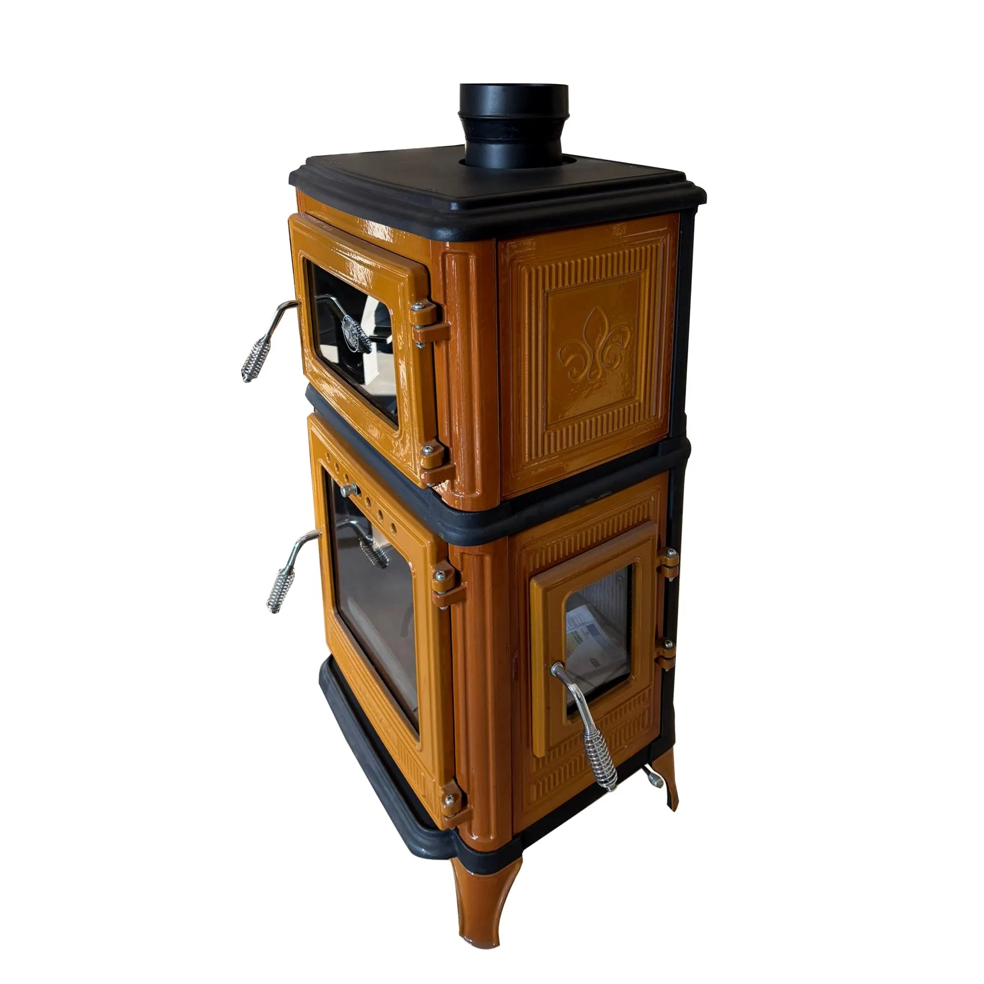 Vertical Cast Iron Stove Yellow - TheCastingFire