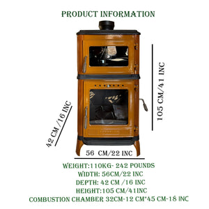 Vertical Cast Iron Stove Yellow - TheCastingFire