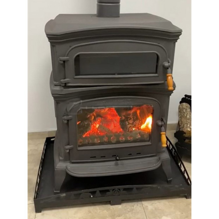 Black Cast Iron Stove, Burning Fireplace Wood Stove Cooker Stove