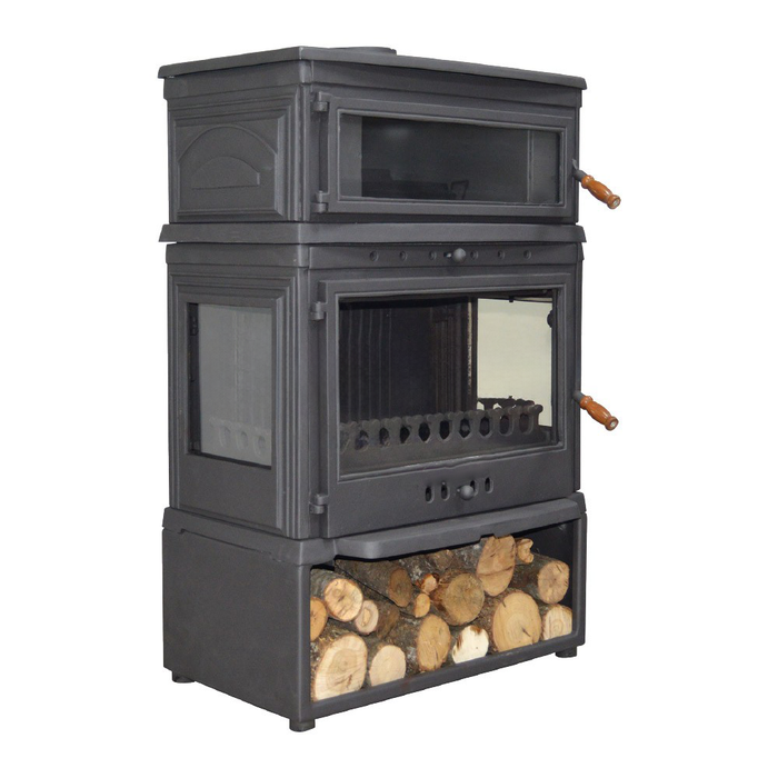 Burning Fireplace Wood Stove Cooker Stove